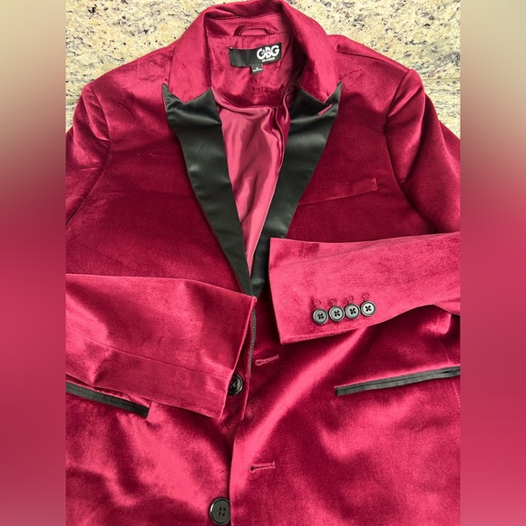 Red velvet dinner jacket 40 R - Picture 3 of 8